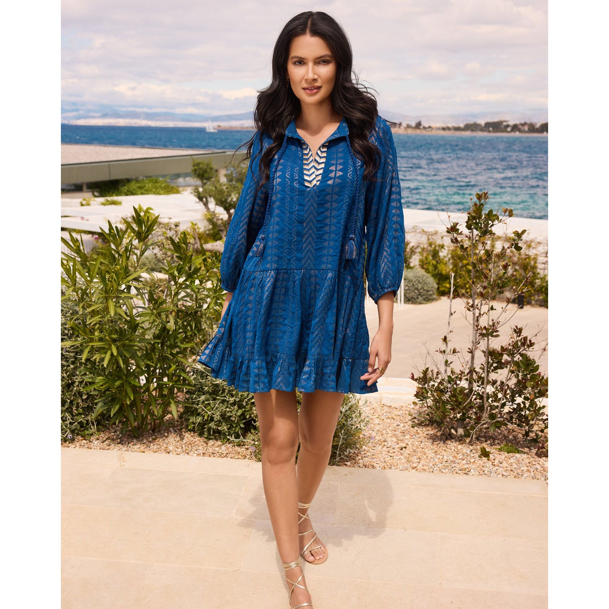 Beach Etc Mini Length Jacquard Cotton Beach Dress
