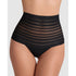 Sheer Stripe Tummy Compression High Waist Thong
