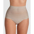 Sheer Stripe Tummy Compression High Waist Thong