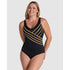 3D Stripes Padded Cup Shaping Swimsuit