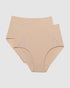 2 Pack High Waist Light Shaping Brief With Mesh