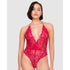 Lace High Leg Halter Lingerie Bodysuit-Ruby