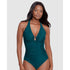 Bling Plunge Neck One Piece Shaping Swimsuit