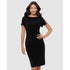 Zari Knee-Length Flutter Sleeve Cowl Neck Shaping Dress