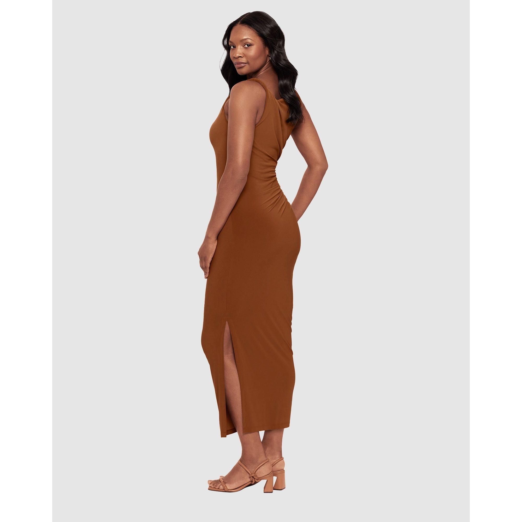 shaper dress bodycon maxi Maxi Bodycon Shaping Dress With Side Slit