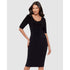 Lumi Ruched Elbow Sleeve Bodycon Shaping Dress
