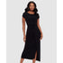Loki Cinched Wrap Waist Midi Shaping Dress