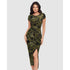 Olive Branch Loki Cinched Wrap Waist Midi Shaping Dress