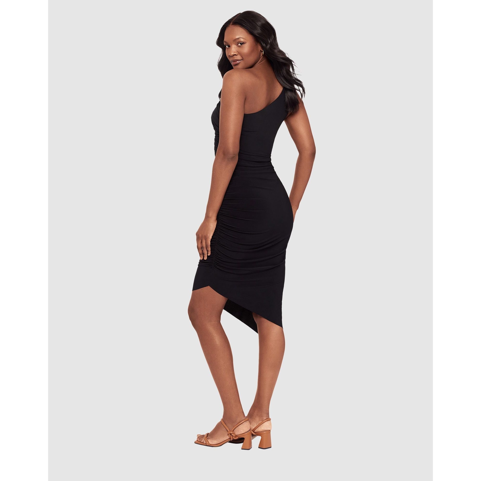 shapewear for one shoulder dress One Shoulder Shapewear Dress 2394 BROWN / 3XL/4XL