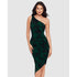 Petalos Print Jeni Midi One Shoulder Asymmetric Shaping Dress