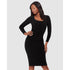 Suri Midi-Length Long Sleeve Shaping Dress