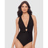 Halle Plunge Tie Front Shaping One-Piece Swimsuit