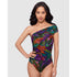 Cactus Flower Goddess One Shoulder Tummy Control Swimsuit