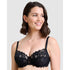 Arum Underwired Balconette Lace Bra-Black