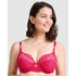 Attirance Wired Half Cup Lace Bra-Jester Red