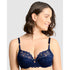 Attirance Wired Half Cup Lace Bra-Marine Blue