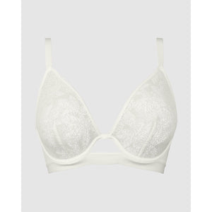 Joline Sheer Lace Wired Plunge Bra with Cut Out - Style Gallery