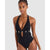 Buy Shellina Low Back One-Piece Halter Swimsuit with Shells - Style Gallery