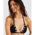 Black Yero Halter Padded Bikini Top with Shells