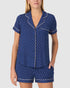Printed Modal Button Up Short Sleeve Short Pyjama Set