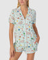 Printed Modal Button Up Short Sleeve Short Pyjama Set