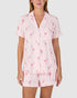Printed Modal Button Up Short Sleeve Short Pyjama Set
