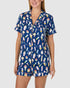 Printed Modal Button Up Short Sleeve Short Pyjama Set