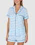 Printed Modal Button Up Short Sleeve Short Pyjama Set
