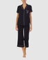 Modal Jersey Button Up Short Sleeve Long Pyjama Set