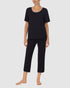 Modal Jersey Short Sleeve Cropped Long Pyjama Set
