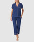 Printed Modal Button Up Short Sleeve Long Pyjama Set