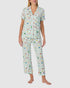 Printed Modal Button Up Short Sleeve Long Pyjama Set