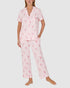 Printed Modal Button Up Short Sleeve Long Pyjama Set