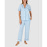 Printed Modal Button Up Short Sleeve Long Pyjama Set