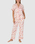 Printed Modal Button Up Short Sleeve Long Pyjama Set