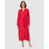 Woven Viscose Midi Long-Sleeve Button Up Nightgown