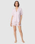 Logo Print Viscose Jersey Short Sleeve Button Up Short Pyjama Set