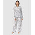 Cotton & Viscose Button Up Long Sleeve Long Pyjama Set