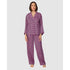 Printed Satin Button Up Long Sleeve Long Pyjama Set
