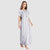  Embroidered Striped Long Nighty