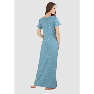 Long Floral Embroidery Pure Cotton Nighty - Style Gallery