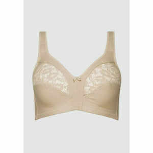 Wide Strap Full Coverage Wirefree Cotton Bra - Style Gallery