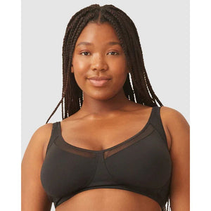 Comfortable Wide Strap Wirefree Bra With Mesh - Style Gallery