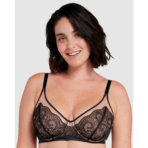 Serena Wired Tulle & Lace Plunge Bra - Style Gallery
