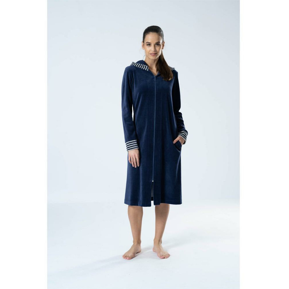 knee length zip up dressing gown Gytharion Knee-Length Hooded Robes for Women Soft Comfy Flannel Fleece Bathrobe Solid Casual Full Zip Fuzzy Spa Robe Loose Warm Long Sleeve Plush House Coat