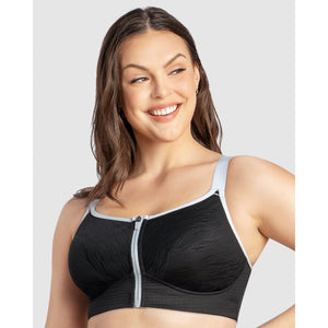 Wave Wirefree Zip Front Sports Bra - Style Gallery